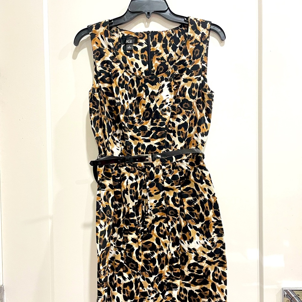 A- flare leopard dress